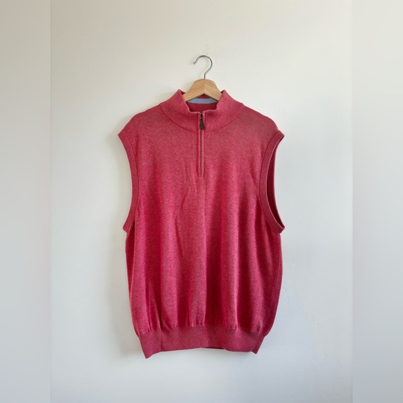 EVERARD’s | BNWT  Men’s Pima cotton 1/4 zip sweater vest | size large - Picture 1 of 6